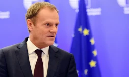 Le président du Conseil européen Donald Tusk lors d'une conférence de presse le 2 février 2016 à Bruxelles