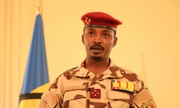 Mahamat Idriss Déby Itno, le 27 avril 2021 au palais présidentiel à N'Djamena