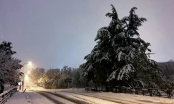 AprĂšs une averse de neige Ă Saint-Etienne dans la Loire le 14 novembre 2019