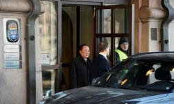 Le ministre nord-coréen des Affaires étrangres Ri Yong Ho quitte le siège du gouvernement suédois à Stockholm, le 16 mars 2018