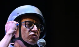 Le journaliste et candidat à l'élection présidentielle équatorienne Christian Zurita, le 17 août 2023 à Quito