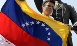 L'opposant vénézuélien Leopoldo Lopez, lors d'une manifestation à Caracas, le 18 février 2014