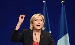 Marine Le Pen, candidate FN à la présidentielle, le 19 avril 2017 à Marseille