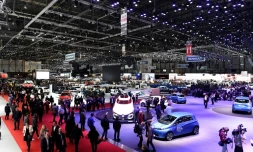 Le Salon de l'automobile de Genève, le 7 mars 2017, à la veille de l'ouverture au public