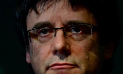 L'indépendantiste catalan Carles Puigdemont peut être extradé en Espagne mais ne pourra y être jugé pour "rébellion", a tranché jeudi 12 juillet un tribunal allemand. Photo prise le 15 mai 2018 lors d'une conférence de presse de M. Puidgemont à Berlin