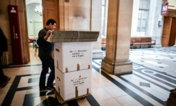 Le déménagement du Palais de justice de Paris, situé sur l'Ile de la Cité, le 11 avril 2018