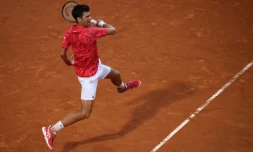 Novak Djokovic lors de sa dernière sortie sur la terre battue de Rome, au Foro Italico, le  21 septembre 2020