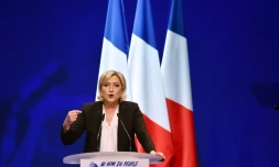 Le présidente du Front national et candidate à la présidentielle Marine Le Pen le 26 février 2017 à Saint-Herblain