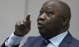 Photo archive du 15 janvier 2019 montrant l'ancien président ivoirien Laurent Gbagbo devant la Cour pénale internationale (CPI) 