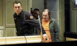 Jacques Rançon (d) lors de son procès le 5 mars 2018 à Perpignan