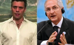 Un montage photo des deux leaders de l'opposition vénézuélienne, Leopoldo Lopez (G) et Antonio Ledezma