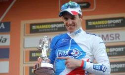 Le coureur de la FDJ Arnaud Démare, vainqueur de la classique Milan - San Remo, le 19 mars 2016