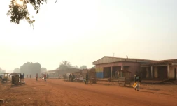 La rue principale de Bria, le 20 décembre 2019 en Centrafrique