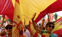 Manifestation pour défendre l'unité de l'Espagne à la veille d'un référendum d'autodétermination convoqué par les indépendantistes de Catalogne, le 30 septembre 2017 à Madrid
