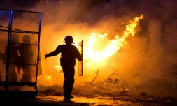 Affrontements entre policiers et opposants au projet d'aéroport de Notre-Dame-des Landes, lors d'une manifestation près de Nantes, le 9 janvier 2016