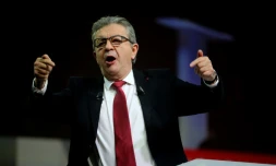 Jean-Luc Mélenchon lors d'un meeting à Reims, le 17 octobre 2021