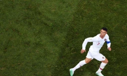 L'attaquant portugais Cristiano Ronaldo lors du 8e de finale face aux Uruguayens, à Sotchi, le 30 juin 2018