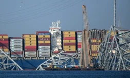 Une grue Ă Baltimore le 29 mars 2024