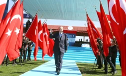 Le président turc Recep Tayyip Erdogan le 18 mars 2017 à Canakkale en Turquie