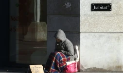 Un SDF à Lyon, le 29 décembre 2014