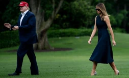 Donald Trump et la Première dame Melania Trump à leur retour à la Maison Blanche, le 7 juin 2019