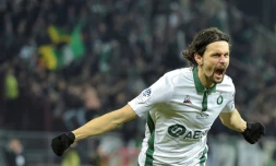 Le défenseur de Saint-Etienne Neven Subotic buteur lors de la victoire 1-0 sur Dijon en 26e journée de L1 le 22 février 2019
