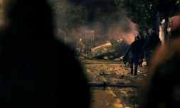 Heurts entre des partisans des mouvements chiites Amal et Hezbollah et les forces de l'ordre dans le centre de Beyrouth, dans la nuit du 16 au 17 décembre 2019