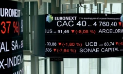 La salle de contrÎle d'Euronext, société qui gÚre la Bourse de Paris