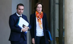 Le Premier ministre Sébastien Lecornu et la ministre des Comptes publics Amélie de Montchalin au palais de l'Elysée le 17 décembre 2025