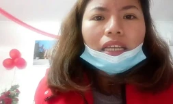 Capture d'écran de Aphinya Thasripech habitant à Wuhan, lors d'un appel vidéo le 29 janvier 2020 lancé aux autorités thaïlandaises 