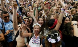 Le public des Vieilles Charrues, lors de la 26e édition, le 13 juillet 2017, à Carhaix-Plouguer