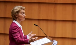 Le présidente de la Commission européenne Ursula von der Leyen au Parlement européen le 27 mai 2020