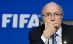 Sepp Blatter, alors président de la Fifa, le 20 juillet 2015 à Zurich lors d'une conférence de presse