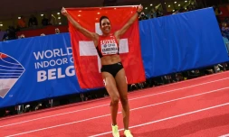 La Suissesse Mujinga Kambundji sacrée championne du monde en salle à Belgrade, le 18 mars 2022