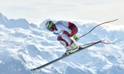 Le Suisse Beat Feuz lors de la descente messieurs des Mondiaux de ski alpin à St Moritz, le 14 février 2017