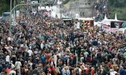 Des milliers de manifestants se sont déjà rassemblés à Hambourg, le 5 juillet 2017