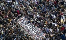 Manifestation connue sous le nom de "MÚres du samedi", des familles protestant contre la disparition de leurs proches dans les années 1980 et 1990 en Turquie, le 25 mai 2024 à Istanbul