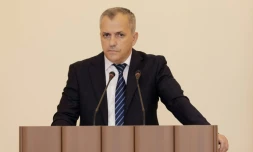 Le dirigeant du Nagorny Karabakh, Samvel Chakhramanian, le 9 septembre 2023 Ă Stepanakaert