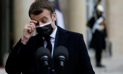 Emmanuel Macron devant la presse le 16 décembre à l'Elysée