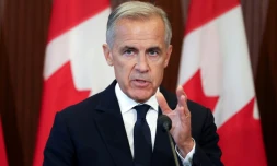 Le Premier ministre canadien Mark Carney lors d'une conférence de presse à Ottawa le 22 août 2026