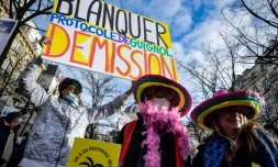 Manifestation d'enseignants à Paris le 20 janvier 2022