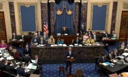 Capture d'écran de l'hémicycle du Sénat, le 24 janvier 2020 à Washington