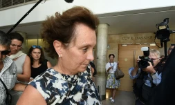 Sylvia Ratkowski, la fille d'Héléne Pastor, à son arrivée à la cour d'assises des Bouches-du-Rhône le 17 septembre