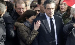 François Fillon, lors d'un rassemblement de ses partisans au Trocadéro, à paris, le 5 mars 2017