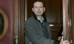Christophe Grébert, conseiller municipal d'opposition (ex-Modem, sans étiquette aujourd'hui) de Puteaux, dans les Hauts-de-Seine, le 3 février 2006 au Palais de Justice de Paris
