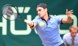 Roger Federer en finale du tournoi de Halle, le 25 juin 2017