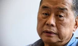 Le magnat des médias Jimmy Lai donne une interview à l'AFP, le 16 juin 2020 à Hong Kong