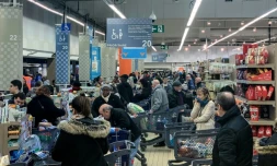 Dans un supermarché à Villiers-sur-Marne, le 13 mars 2020