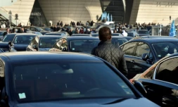 Rassemblement de VTC le 15 décembre 2016 porte Maillot à Paris