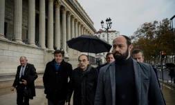 Le cardinal Barbarin quitte la cour d'appel de Lyon le 29 novembre 2019